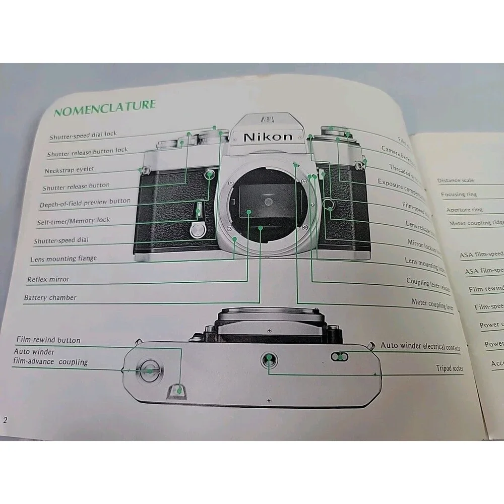 Vintage Nikon EL2 Instruction Manual 1977 Nippon Kogaku 35mm Film Camera Booklet